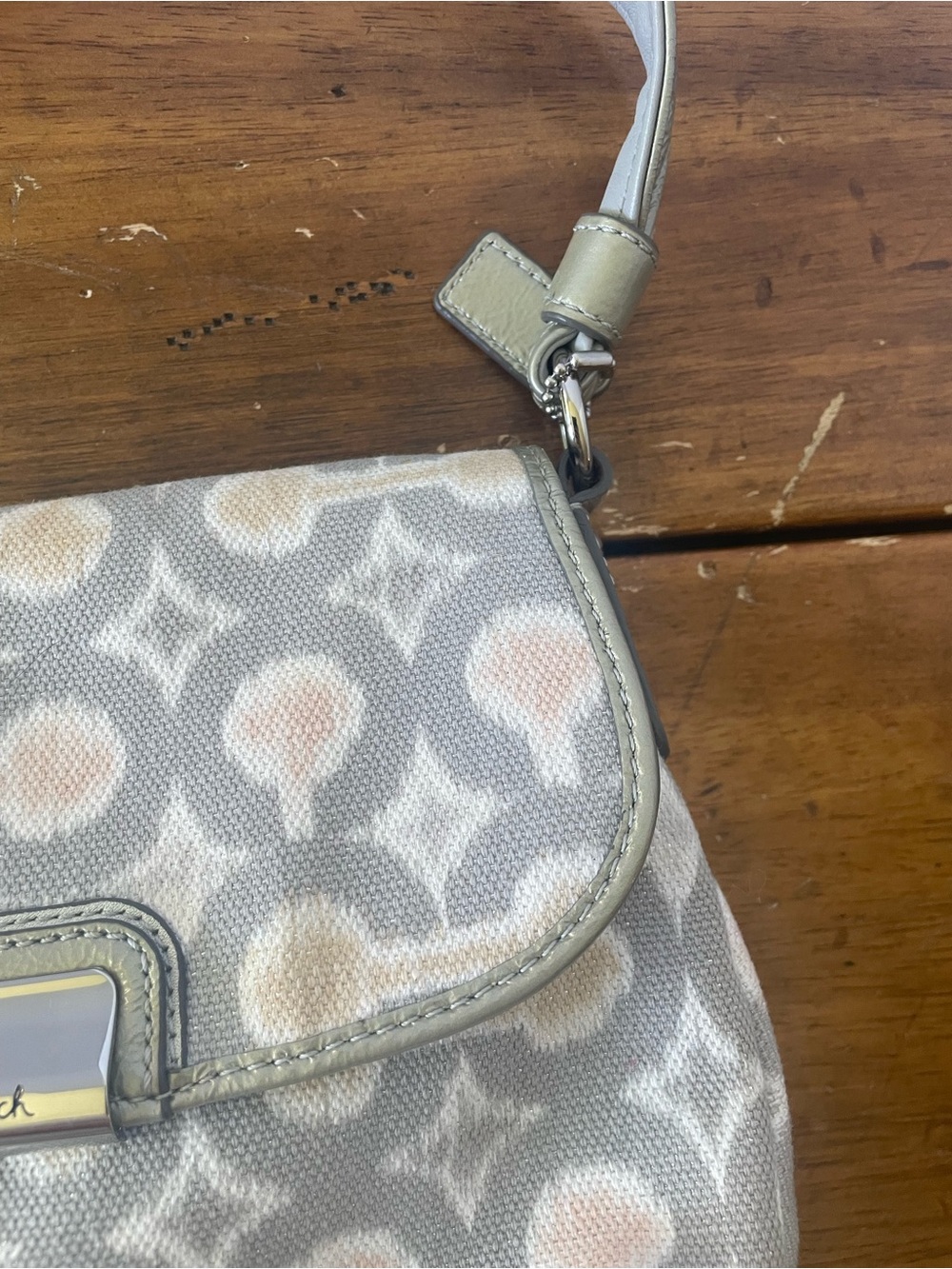 COACH KRISTIN OP ART SIGNATURE SHOULDER HANDBAG BAG PURSE HOBO 45376 - Picture 3 of 12